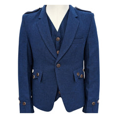 thumbnail image 2 of Men's Scottish Navy Blue Argyle Wool Kilt Jacket & Waistcoat Set – Wedding Ready 2 of 4