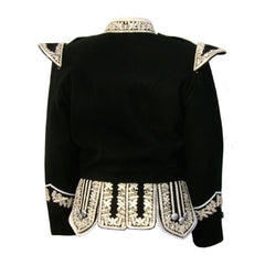 Silver Bullion Fully Hand Embroidered Black Blazer Royal Doublet - Imperial Highland Supplies