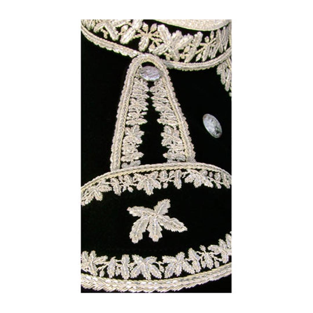 Silver Bullion Fully Hand Embroidered Black Blazer Royal Doublet - Imperial Highland Supplies