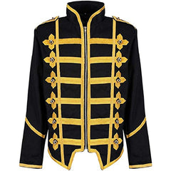 Steampunk Emo Punk Goth Military Officer Parade Jacket Black - Imperial Highland Supplies