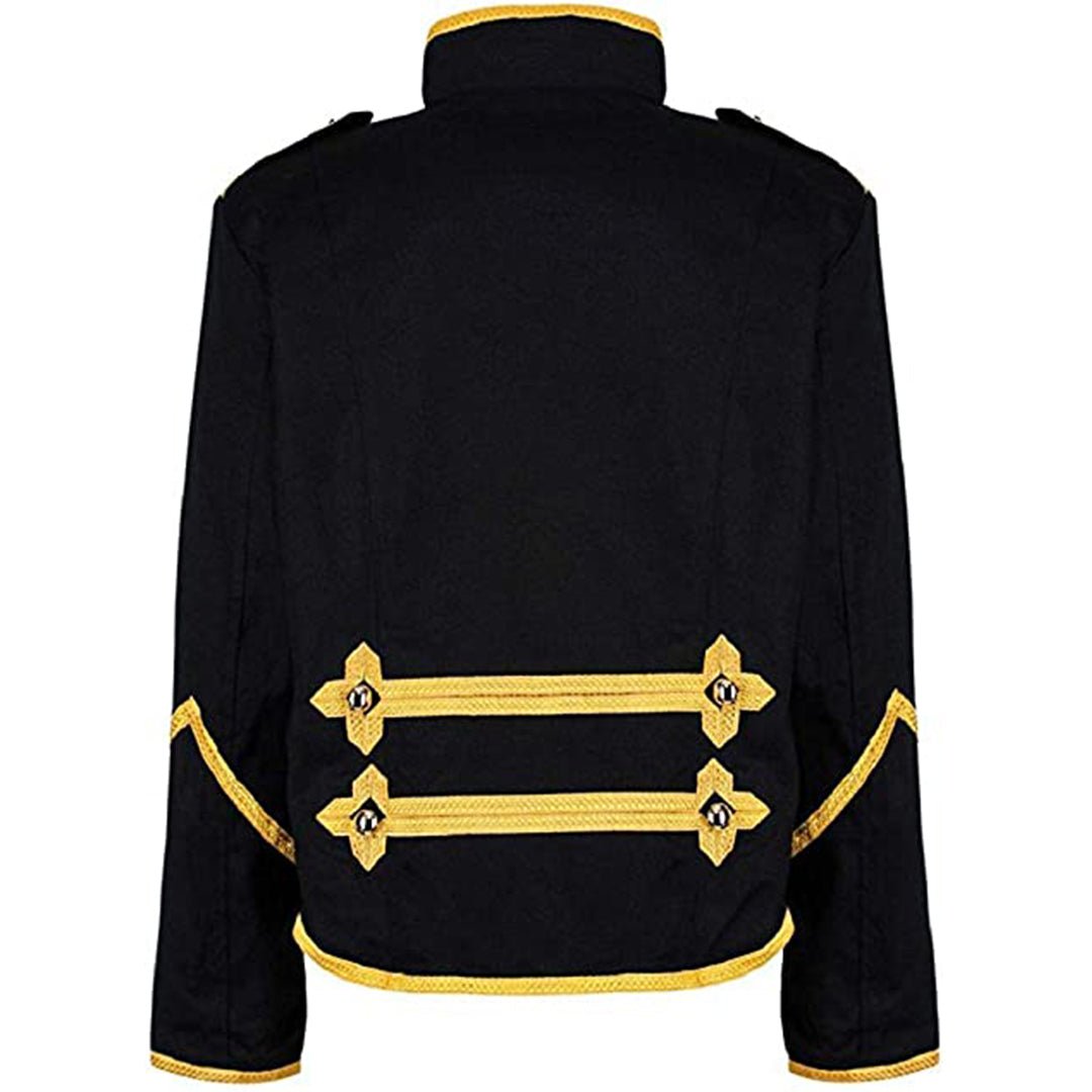 Steampunk Emo Punk Goth Military Officer Parade Jacket Black - Imperial Highland Supplies