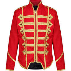 Steampunk Emo Punk Goth Military Officer Parade Jacket Red - Imperial Highland Supplies