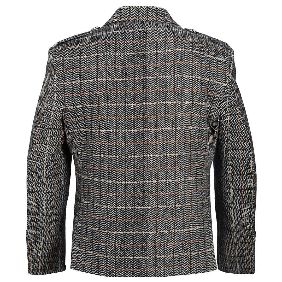 Tweed Wool Brown Argyll Jacket With Waistcoat/Vest - Imperial Highland Supplies