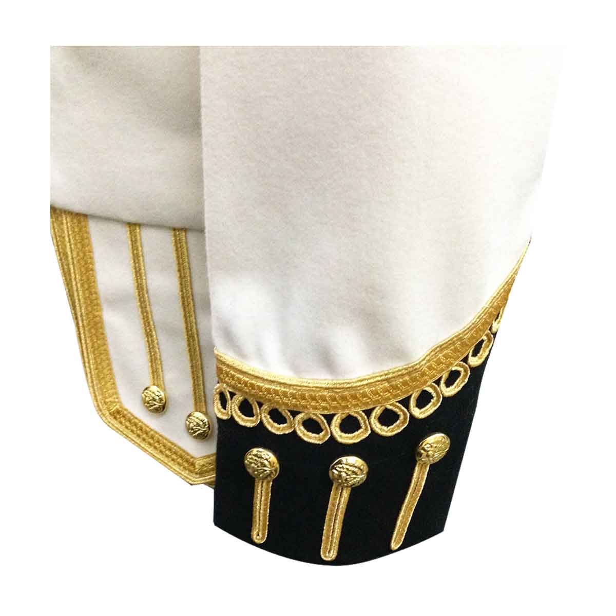 White Blazer Wool Pipe Band Doublet With Gold Braid & Gold Piping - Imperial Highland Supplies