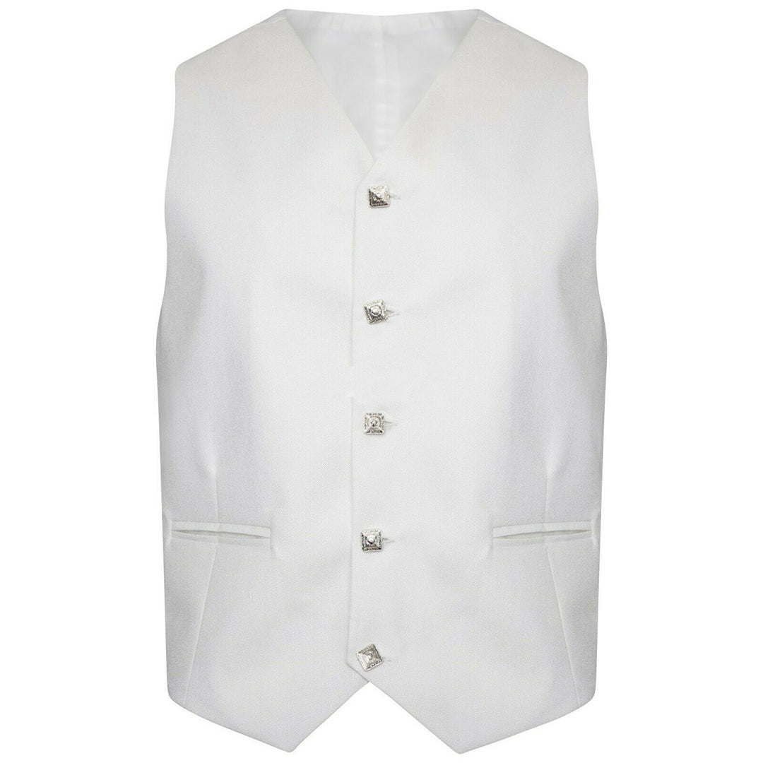White Pipe Band Highland Prince Charlie Kilt Jacket & Waistcoat
