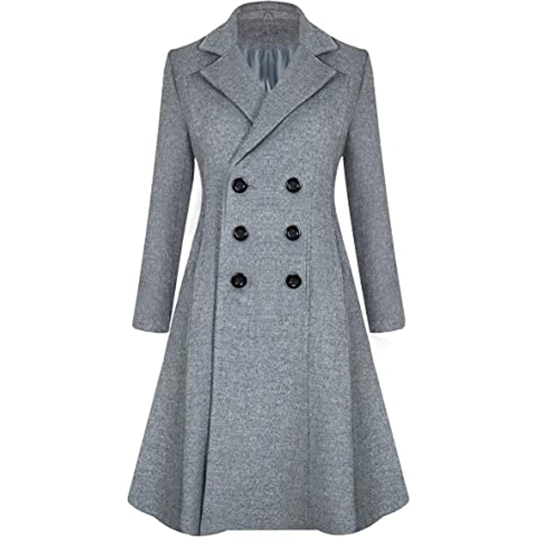 Women's Winter Wool Dress Coat Double Breasted Pea Coat Long Trench Coat Women's Winter Wool Dress Coat Double Breasted Pea Coat Long Trench Coat