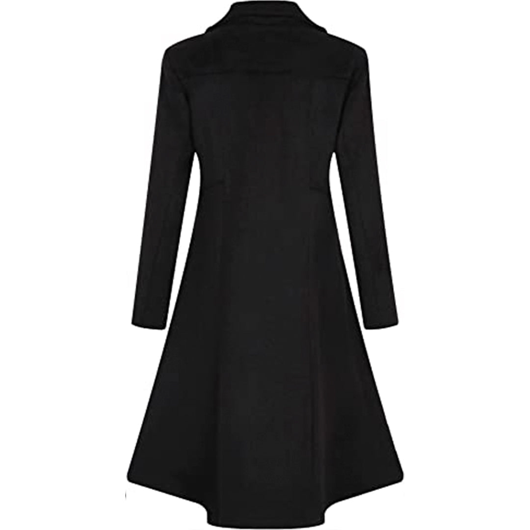 Women's Winter Wool Dress Coat Double Breasted Pea Coat Long Trench Coat - Imperial Highland Supplies