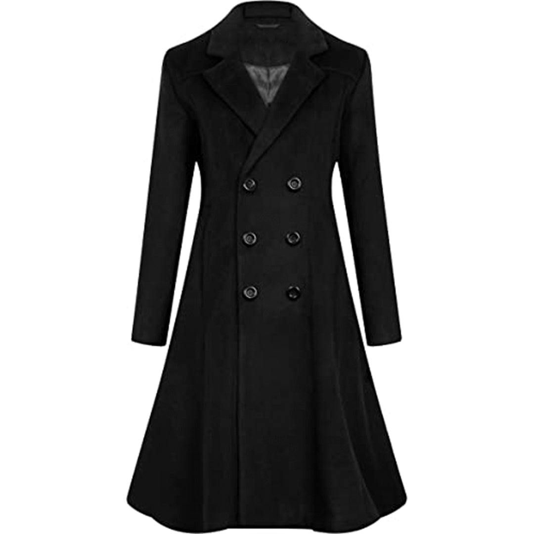 Women's Winter Wool Dress Coat Double Breasted Pea Coat Long Trench Coat - Imperial Highland Supplies